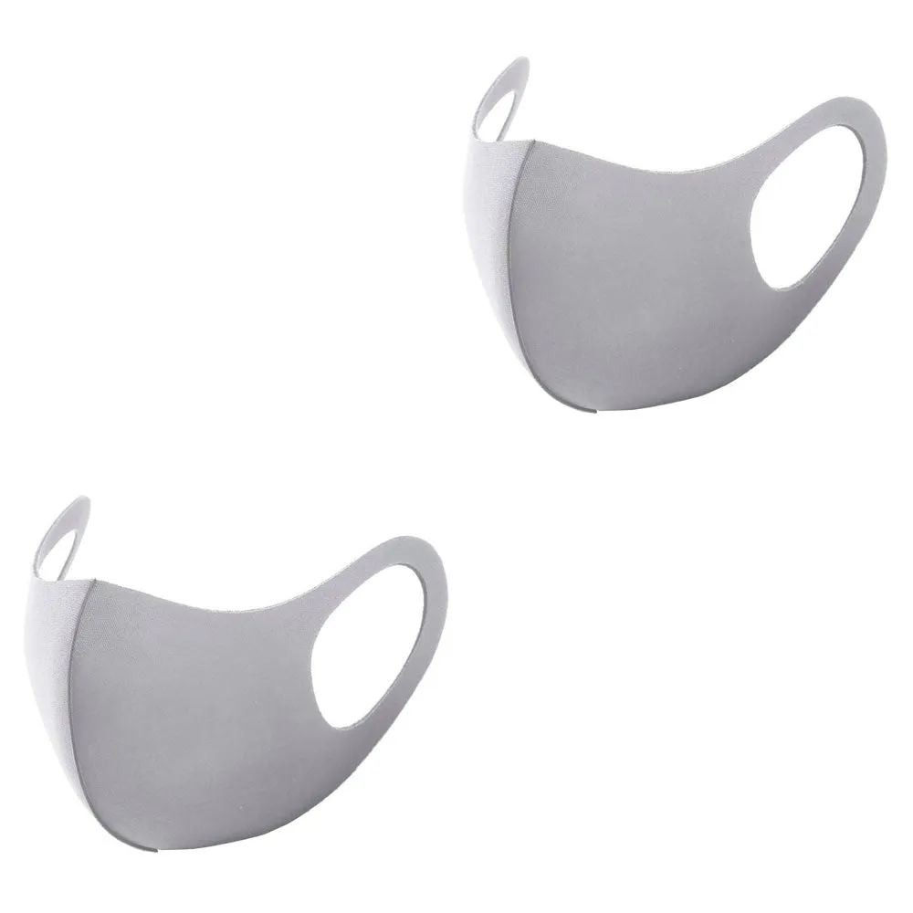 2 Pack Adult Reusable Fabric Face Masks-Gray