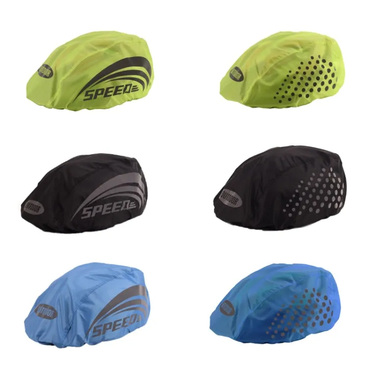 2 PCS Cycling Helmet Rain Cover Outdoor Reflective Safety Helmet Cover, Size: Free Size(Fluorescent Green (Style 2))