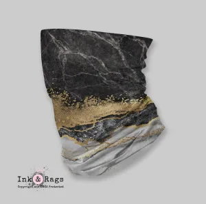 ADULT Mask Cover Up - Black Gold Marble