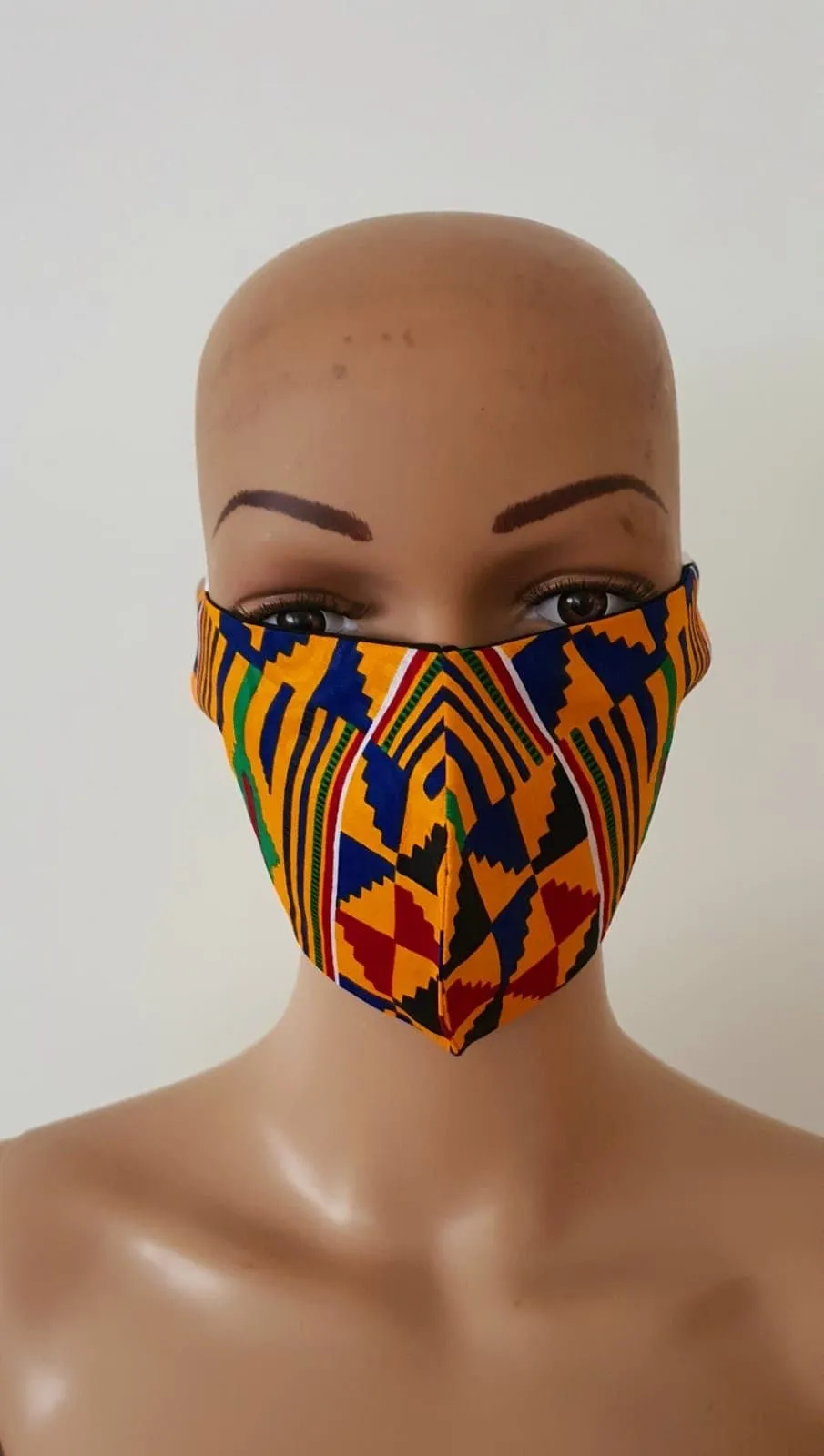 African Print Kente Facemask and Headwrap Set - Ashanti