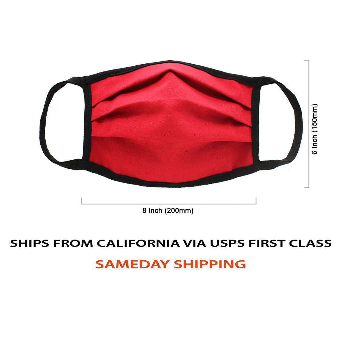 Amba7 MADE IN USA Reusable Breathable Cloth Face Mask - Machine Washable, Non-Surgical Double Layer Anti-Dust Protection, Unisex - For Home, Office, Travel, Camping or Cycling (RED 3-Pack) In Stock