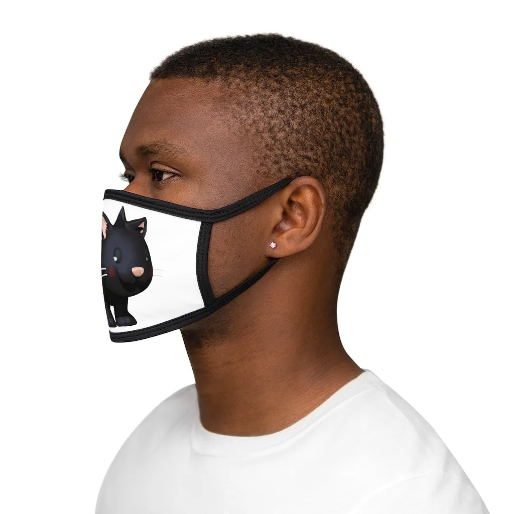 Black Kitty Mixed-Fabric Face Mask