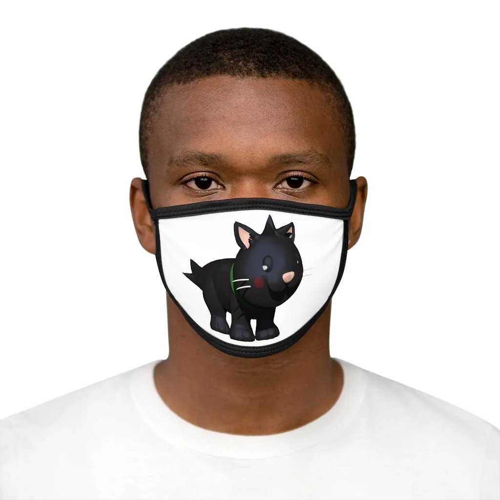 Black Kitty Mixed-Fabric Face Mask