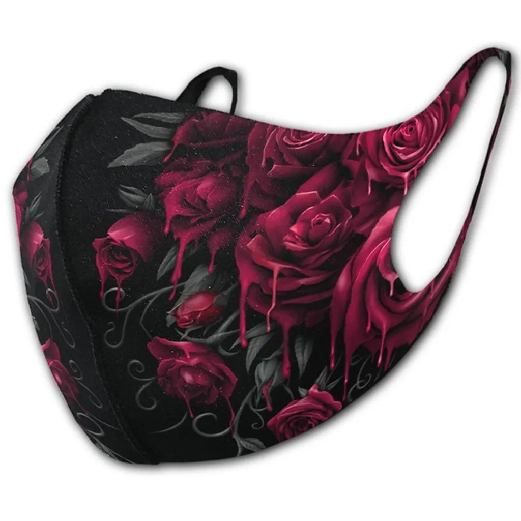 Bloody Rose 3d Print Gothic Punk Face Mouth Mask Reusable Dust Mask Washable Mascarillas Face Shield Masque Foggy Haze Halloween