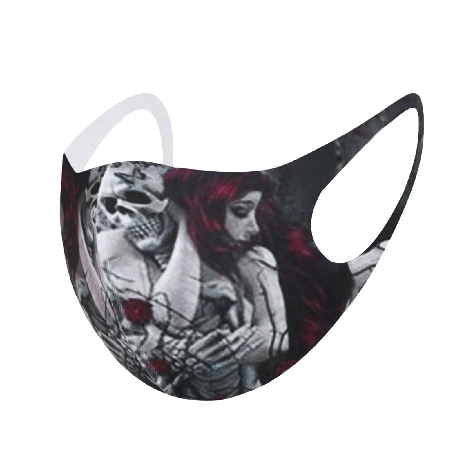 Bloody Rose 3d Print Gothic Punk Face Mouth Mask Reusable Dust Mask Washable Mascarillas Face Shield Masque Foggy Haze Halloween