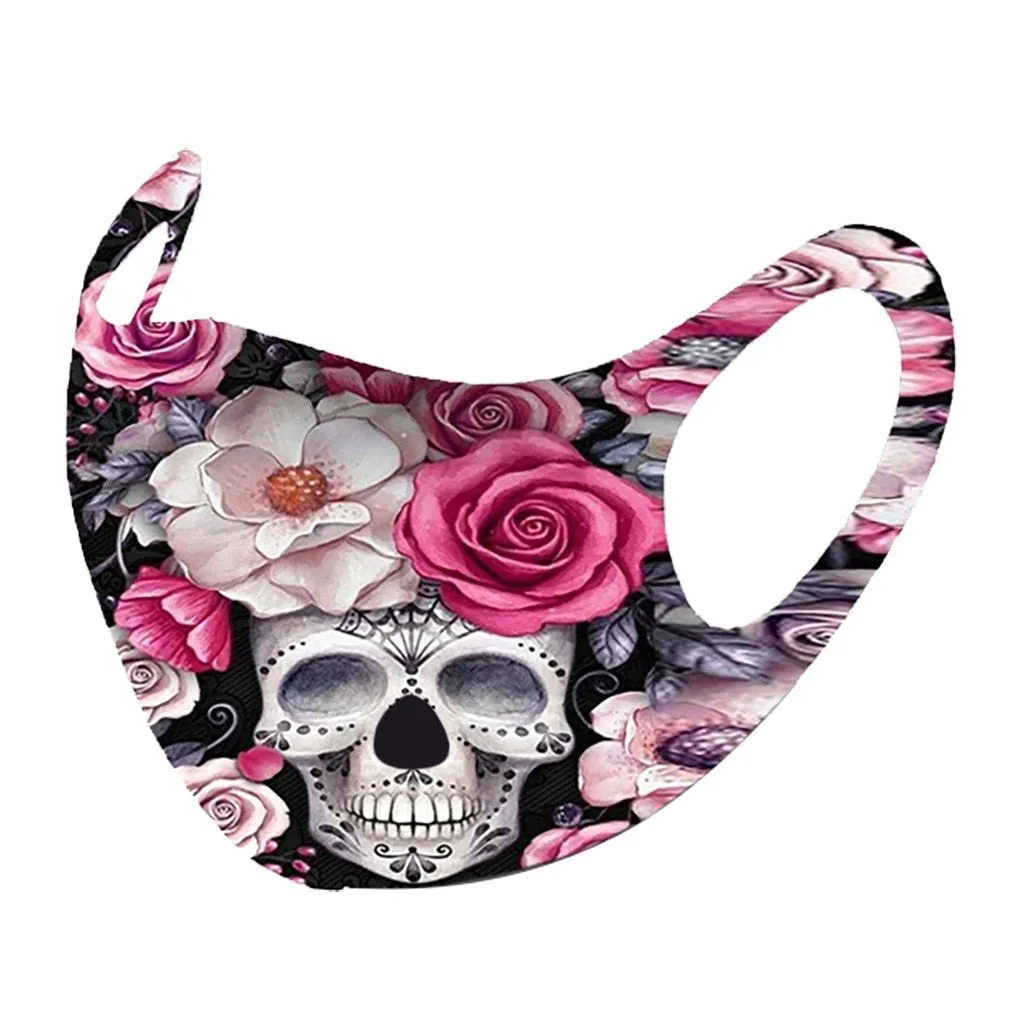 Bloody Rose 3d Print Gothic Punk Face Mouth Mask Reusable Dust Mask Washable Mascarillas Face Shield Masque Foggy Haze Halloween