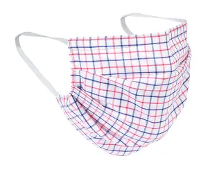 Blue/Red Tattersall Safety Mask - M312