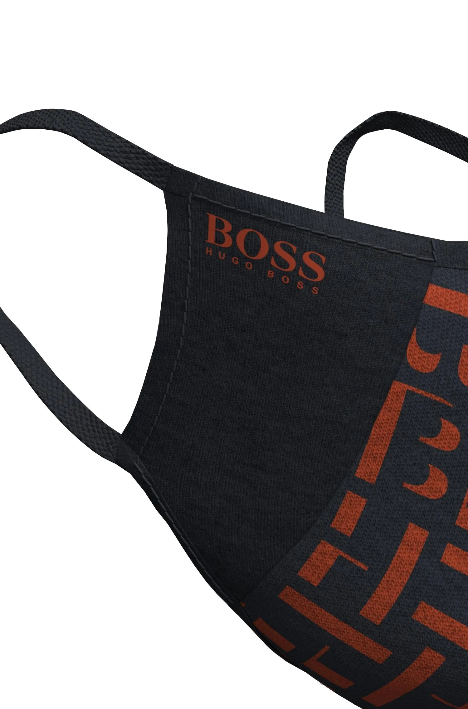 BOSS Face Mask in Charcoal & Orange