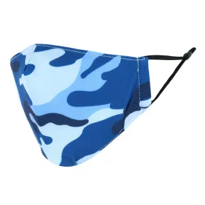 Care Cover Kid's Blue Camouflage Print Adjustable Face Mask