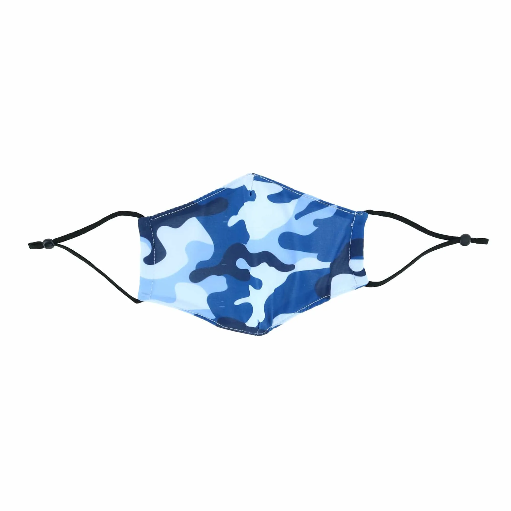 Care Cover Kid's Blue Camouflage Print Adjustable Face Mask