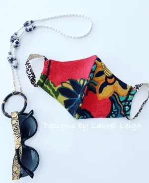 Chinoiserie Ginger Jar & Bamboo Eyeglass / Sunglass / Mask Holder / Lanyard Chain / Necklace