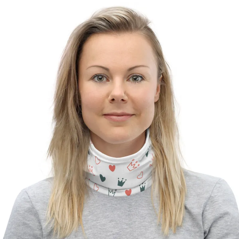 Crown and Love Doodle Unisex Face Bandana