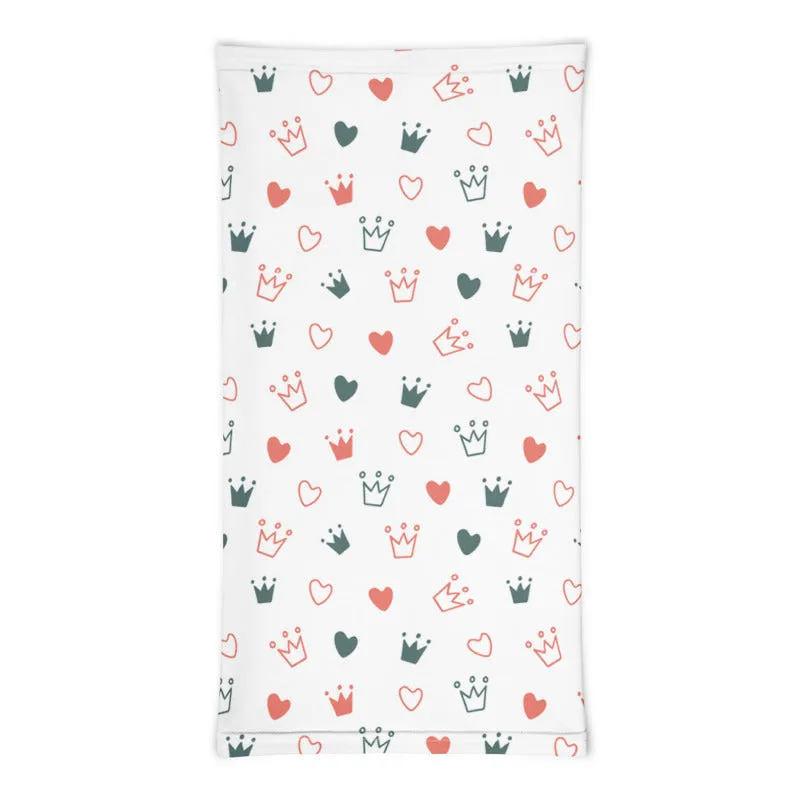 Crown and Love Doodle Unisex Face Bandana