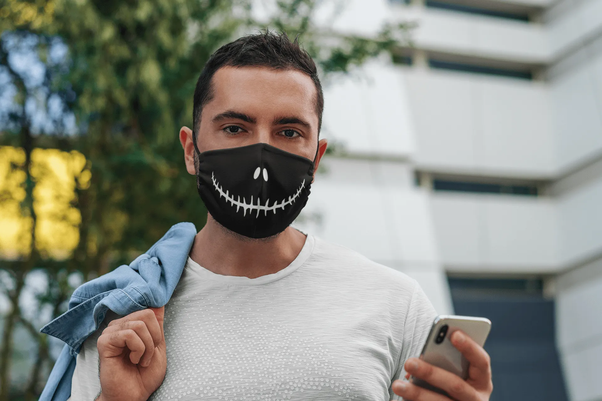 Devil Smile: Printed Tetra Shield Protection Mask