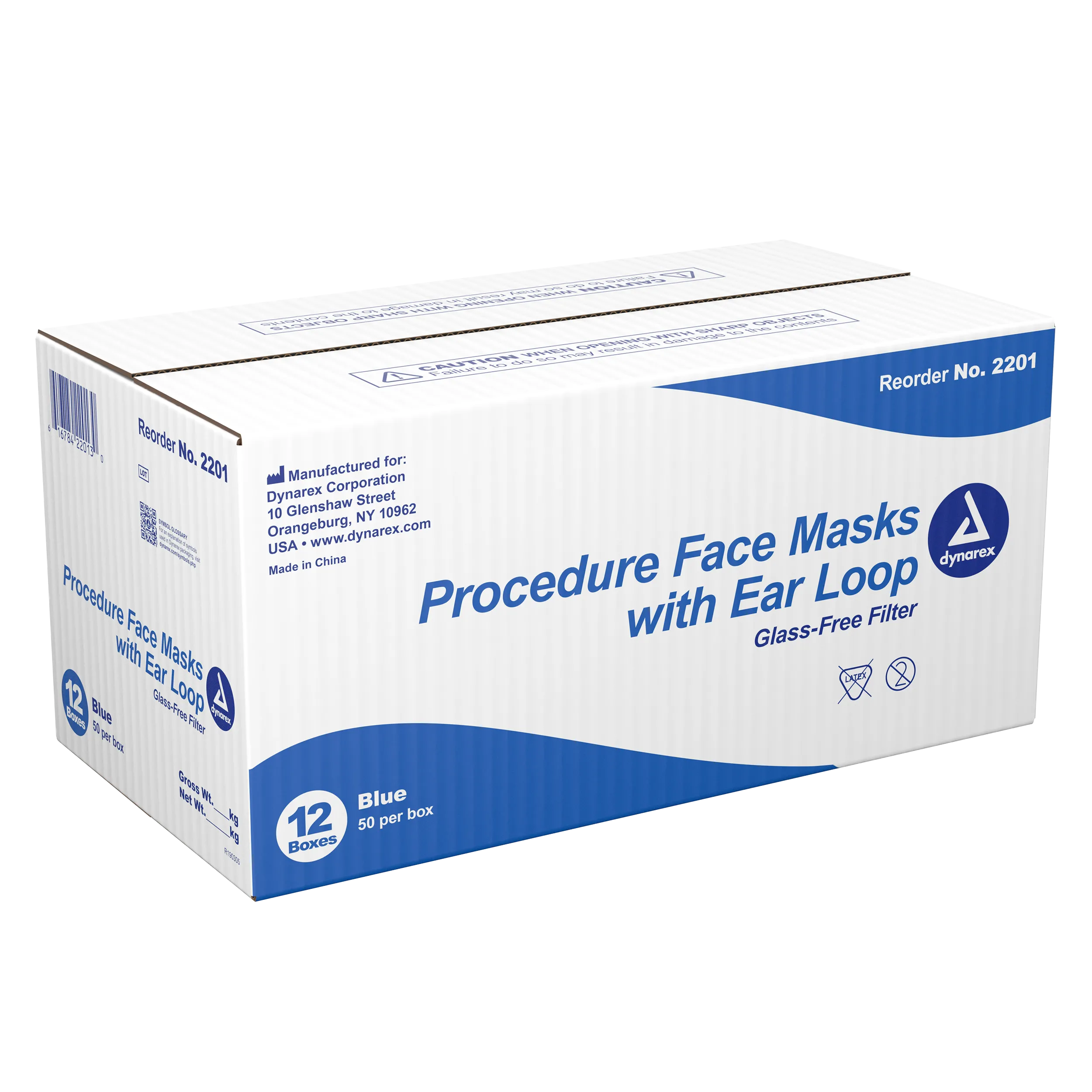 Dynarex - Procedure Face Mask - with Ear Loop Blue