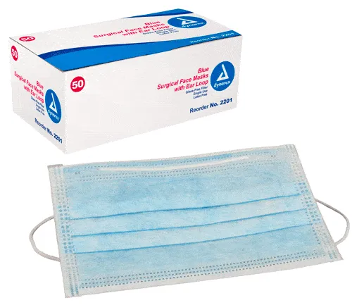 Earloop Face Masks, Light Blue, 50/Box