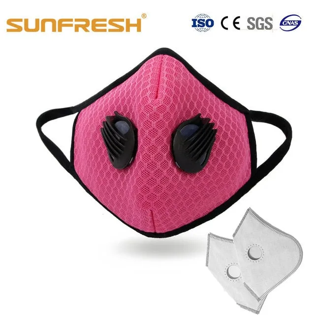 Fashion  Cycling Face Mask Sport Training Mask N95 PM2.5 Anti-pollution Running Mask Activated Carbon Filter Washable Mask