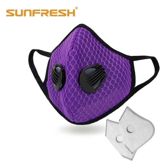 Fashion  Cycling Face Mask Sport Training Mask N95 PM2.5 Anti-pollution Running Mask Activated Carbon Filter Washable Mask