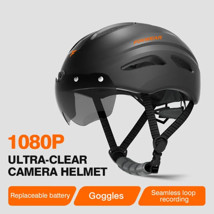 Foxwear V8S 1080P HD Video Recorder Cycling Smart Helmet, Size: 54-58cm(White)