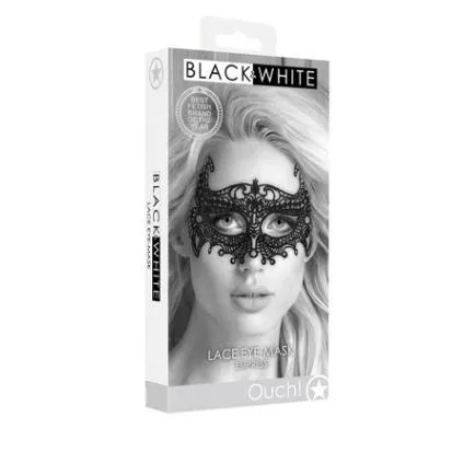 Lace Eye-Mask- Empress - Black & White - Ouch