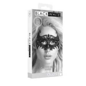 Lace Eye-Mask- Empress - Black & White - Ouch
