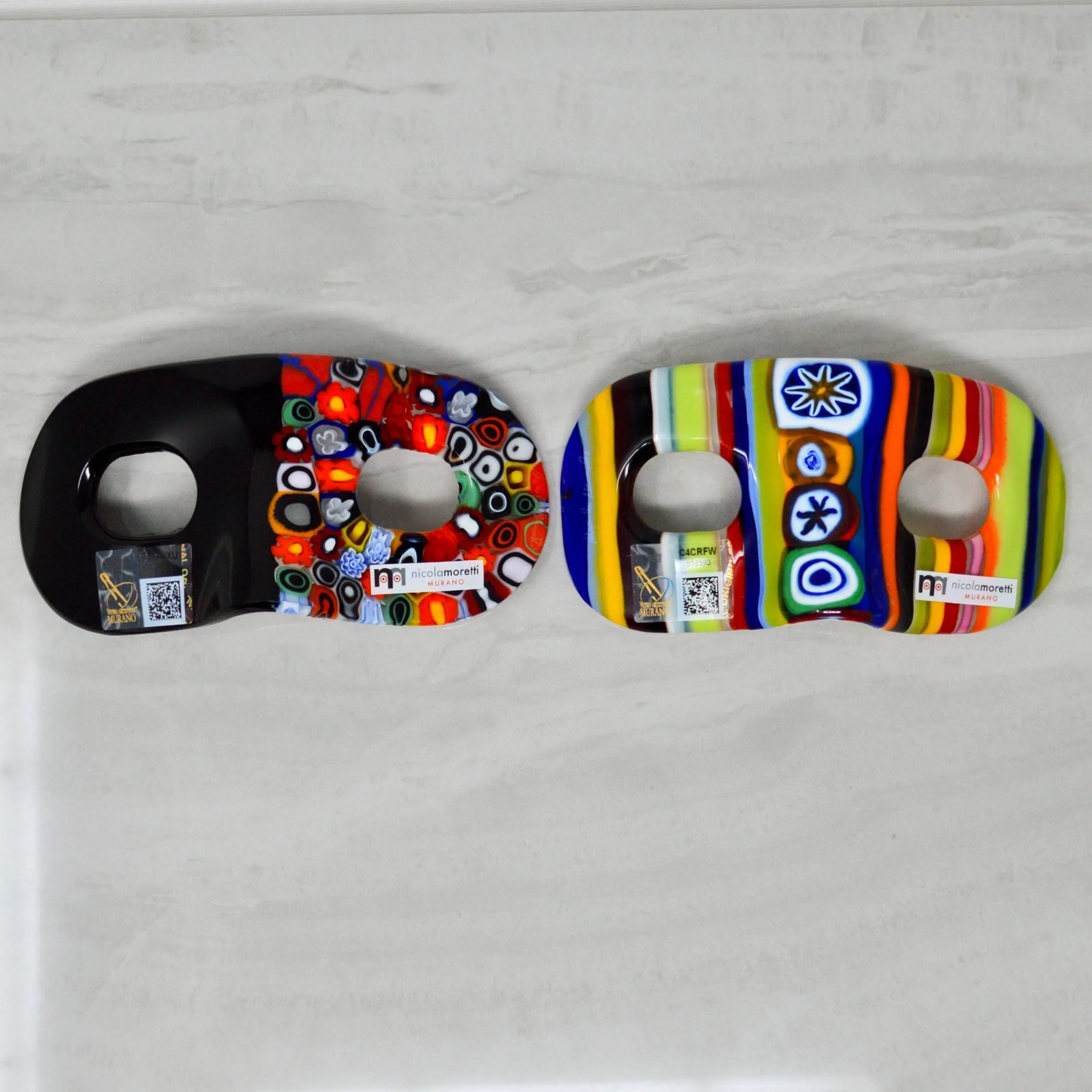 Murano Glass Millefiori Contemporary Art Mask, Made In Italy