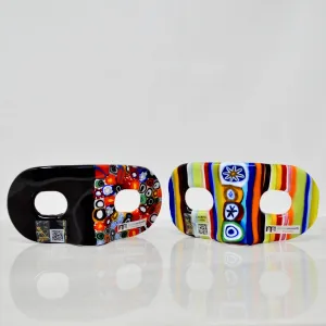 Murano Glass Millefiori Contemporary Art Mask, Made In Italy