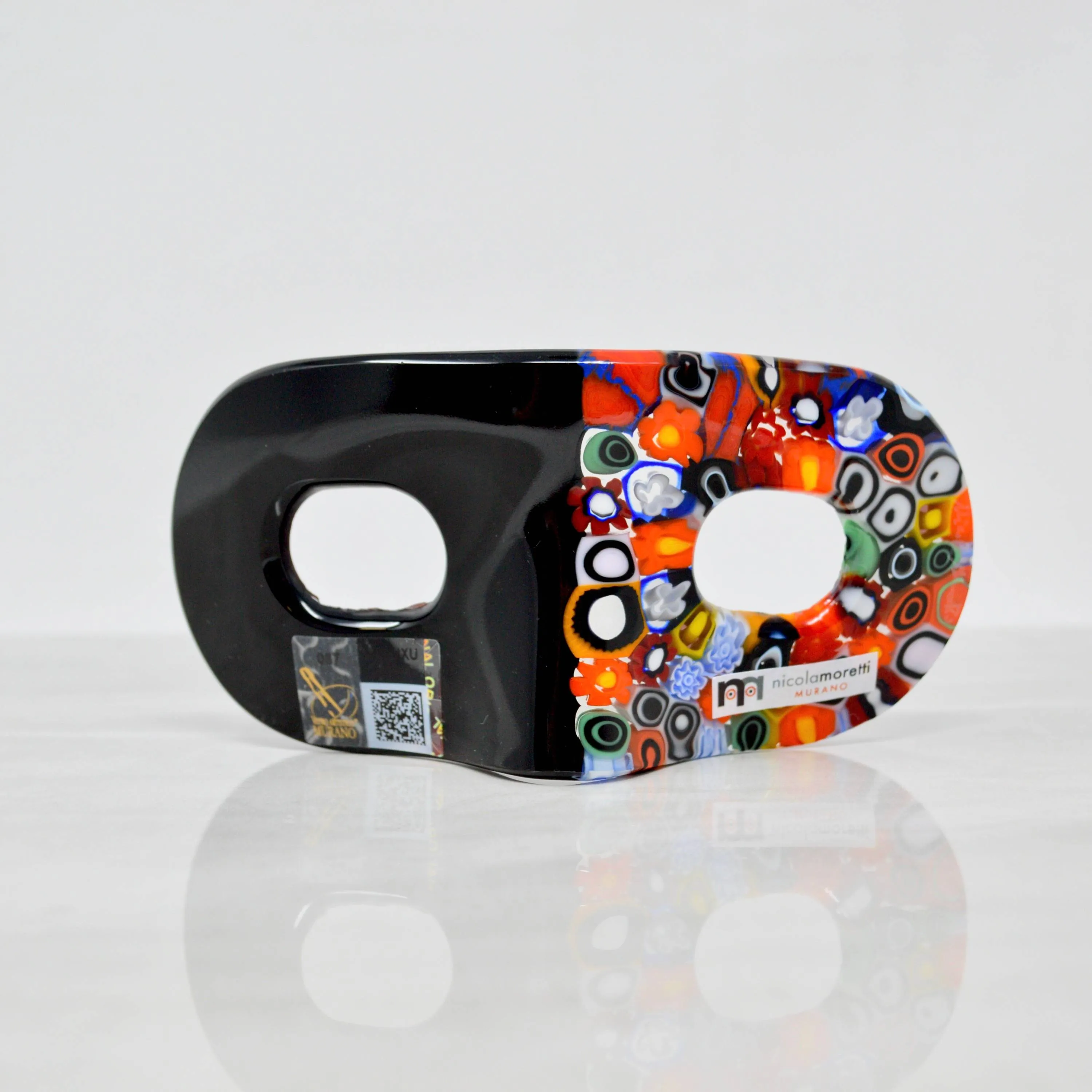 Murano Glass Millefiori Contemporary Art Mask, Made In Italy