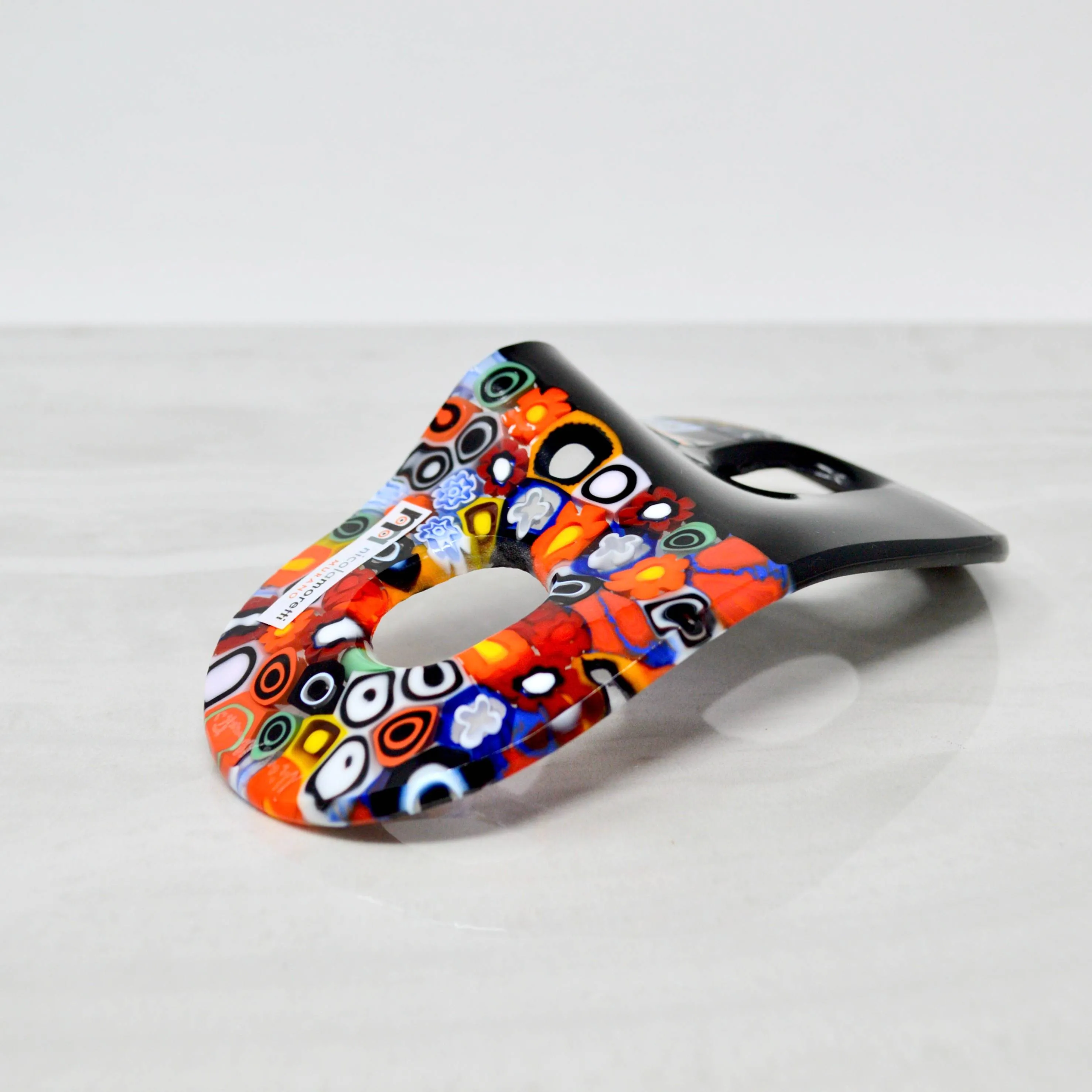 Murano Glass Millefiori Contemporary Art Mask, Made In Italy