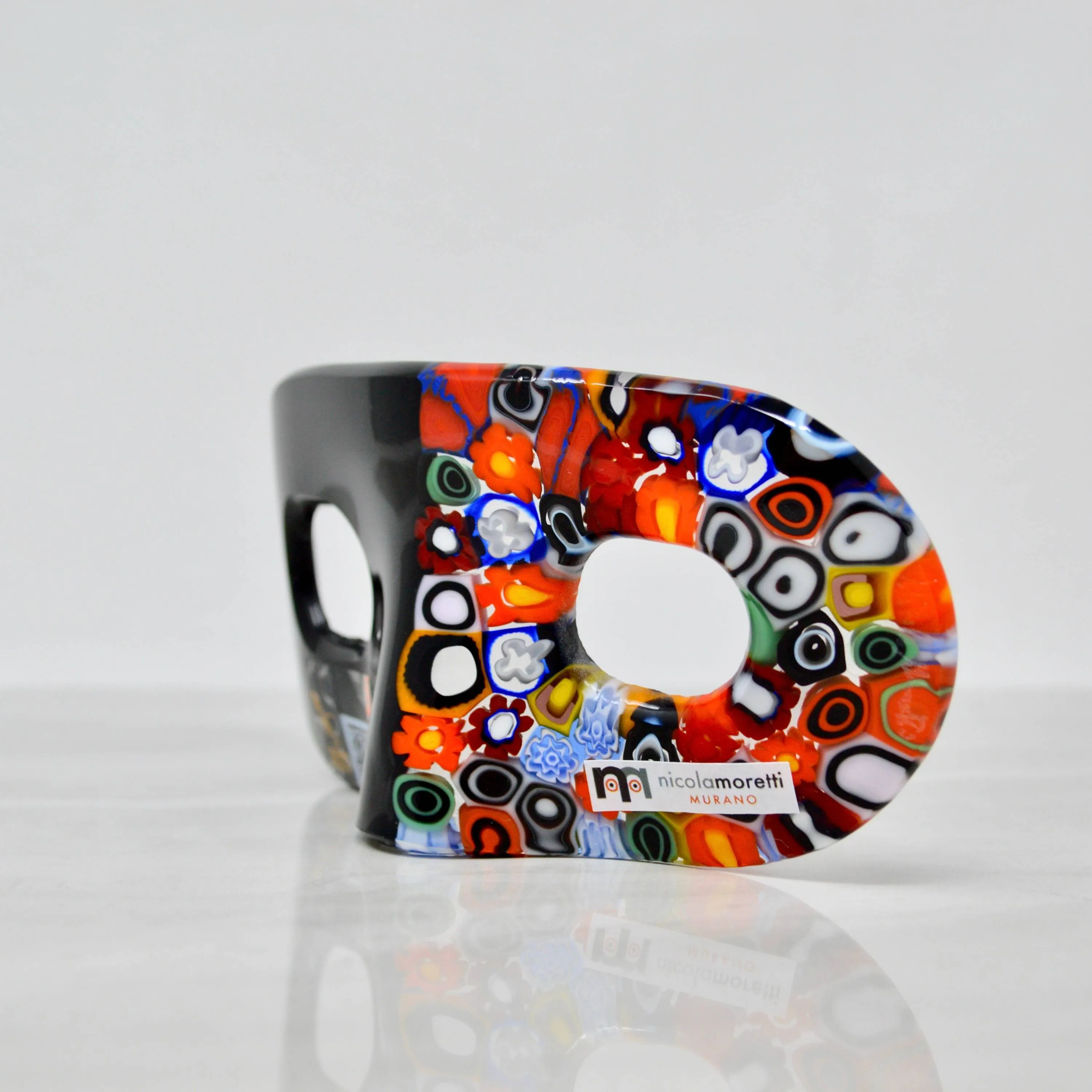 Murano Glass Millefiori Contemporary Art Mask, Made In Italy