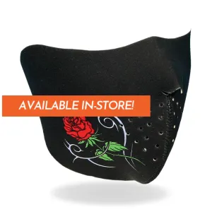 Neoprene Half Face Mask - Tribal Rose FMB1003 | Hot Leathers