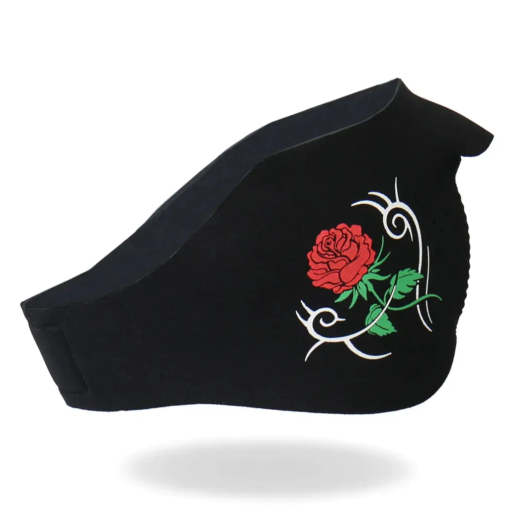 Neoprene Half Face Mask - Tribal Rose FMB1003 | Hot Leathers