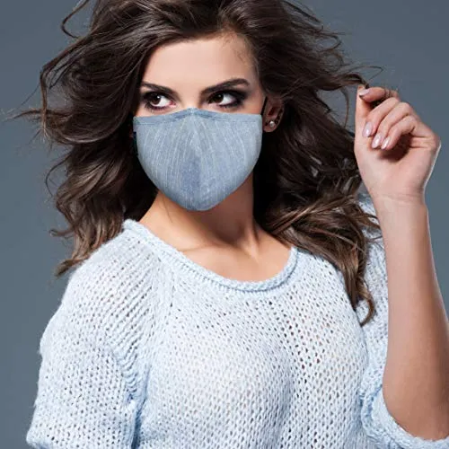 OxiClear Handloom Linen Anti-Pollution Face Mask, 3-Layer Super Breathable, Washable & Reusable (Pack of 7)