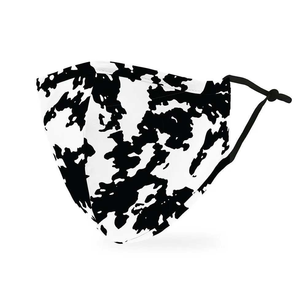Personalized Adult Protective Cloth Face Mask - Cow Print Pattern