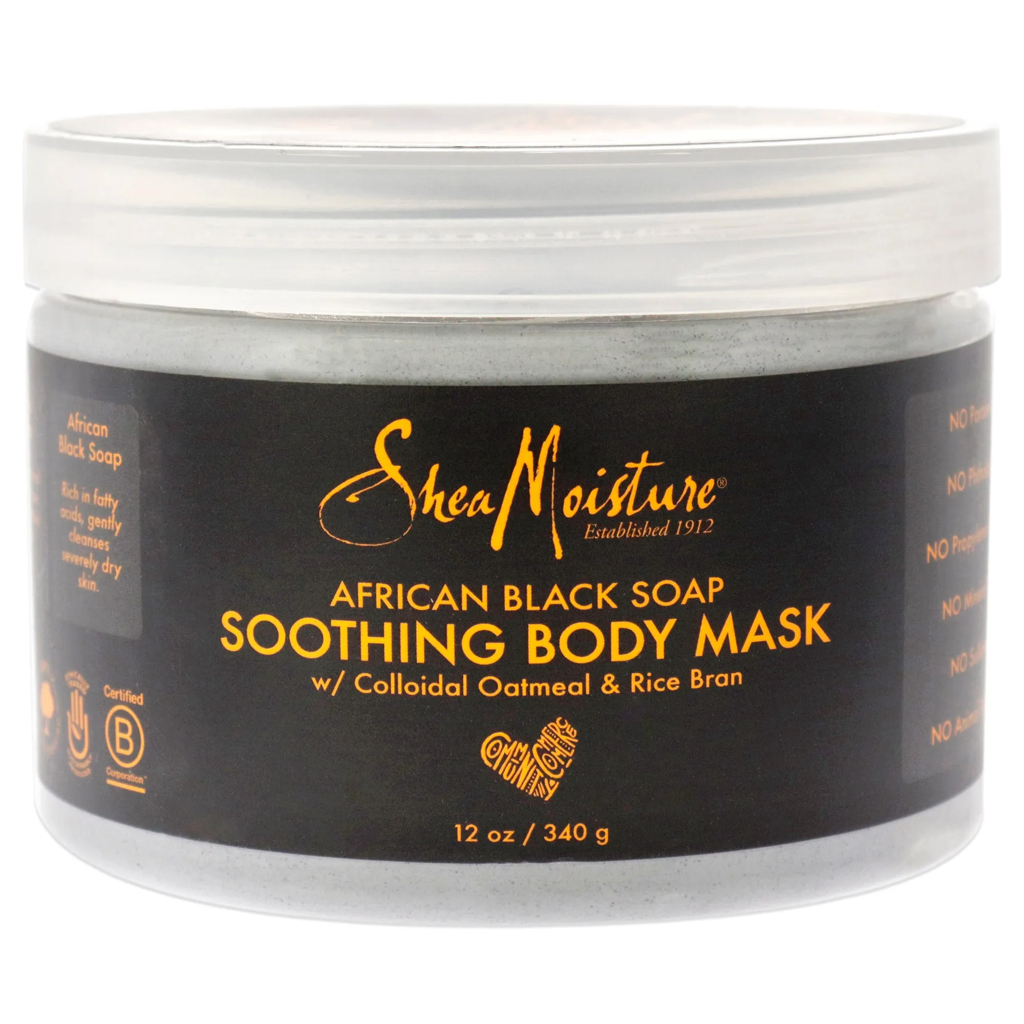 Shea Moisture African Black Soap Soothing Body Mask By Shea Moisture For Unisex - 12 Oz Mask  12 oz