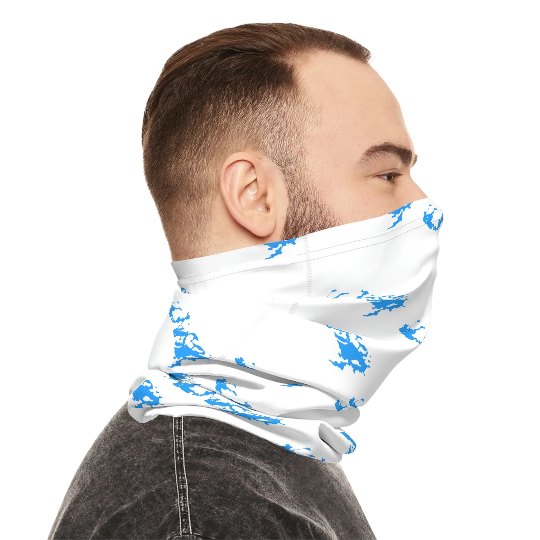 Summer Weather  - Lake Vermilion - MN - Pattern - Fishing / Boating Lightweight Neck Gaiter - White