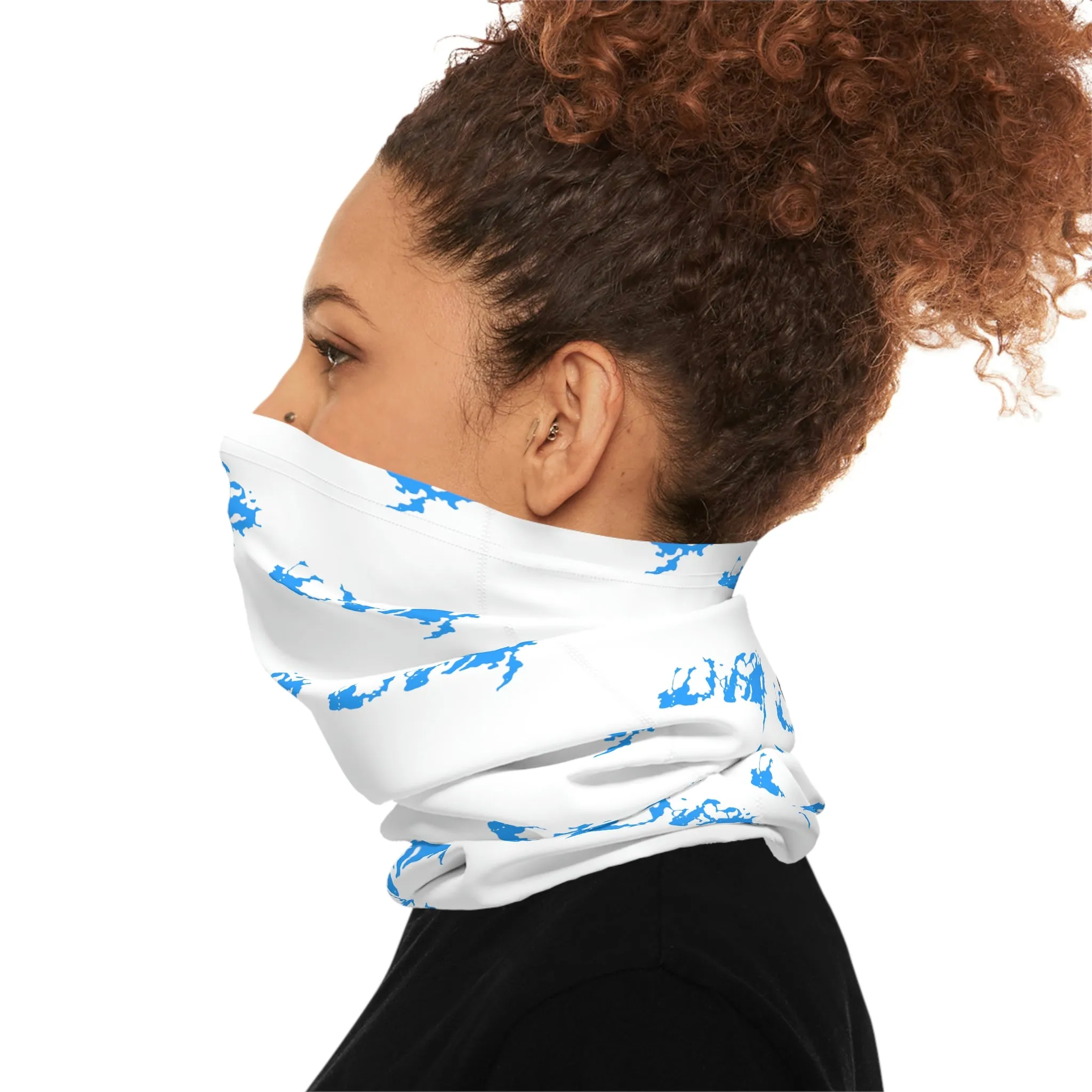Summer Weather  - Lake Vermilion - MN - Pattern - Fishing / Boating Lightweight Neck Gaiter - White