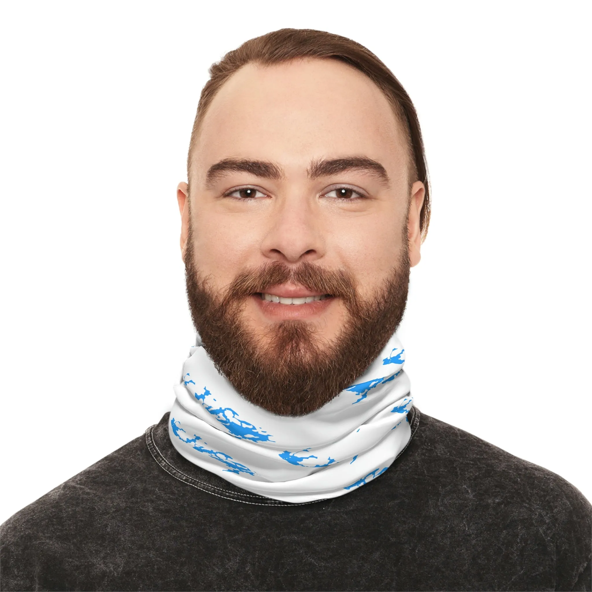 Summer Weather  - Lake Vermilion - MN - Pattern - Fishing / Boating Lightweight Neck Gaiter - White