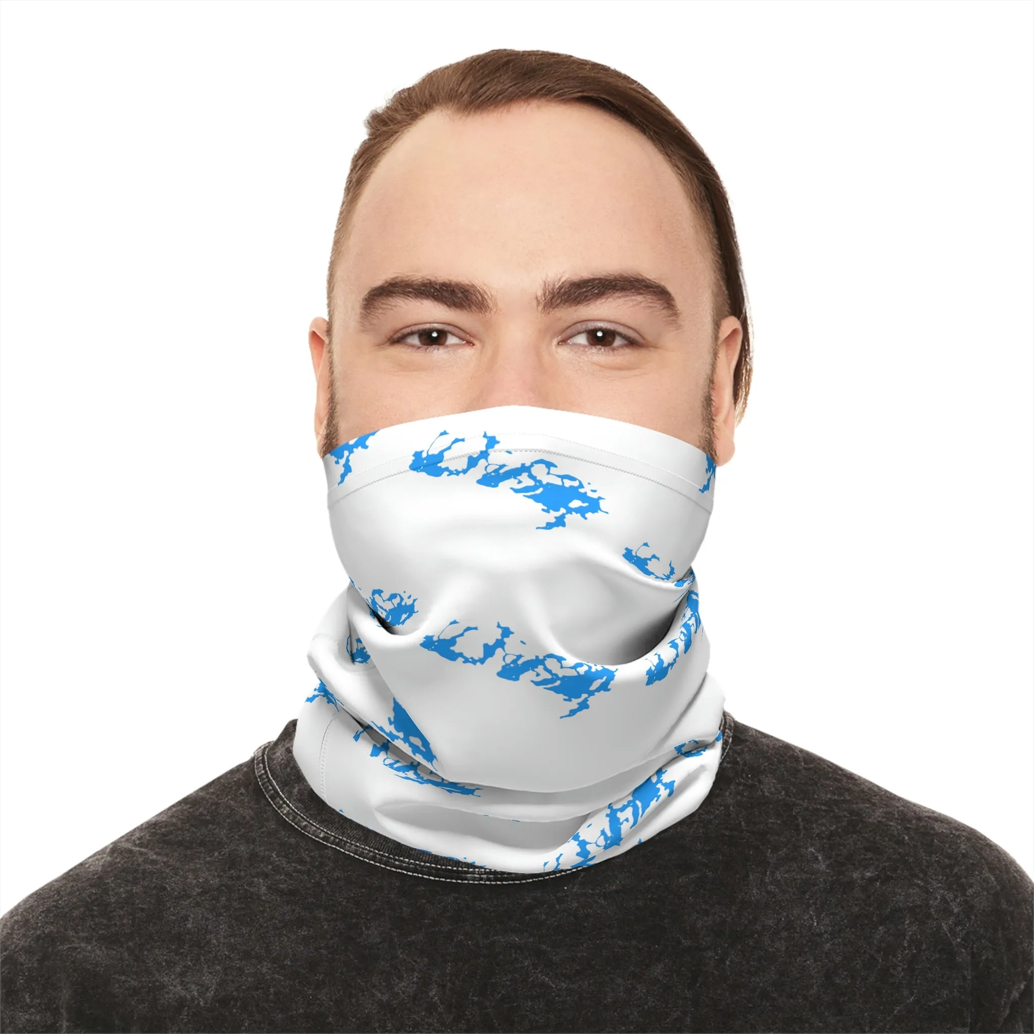Summer Weather  - Lake Vermilion - MN - Pattern - Fishing / Boating Lightweight Neck Gaiter - White