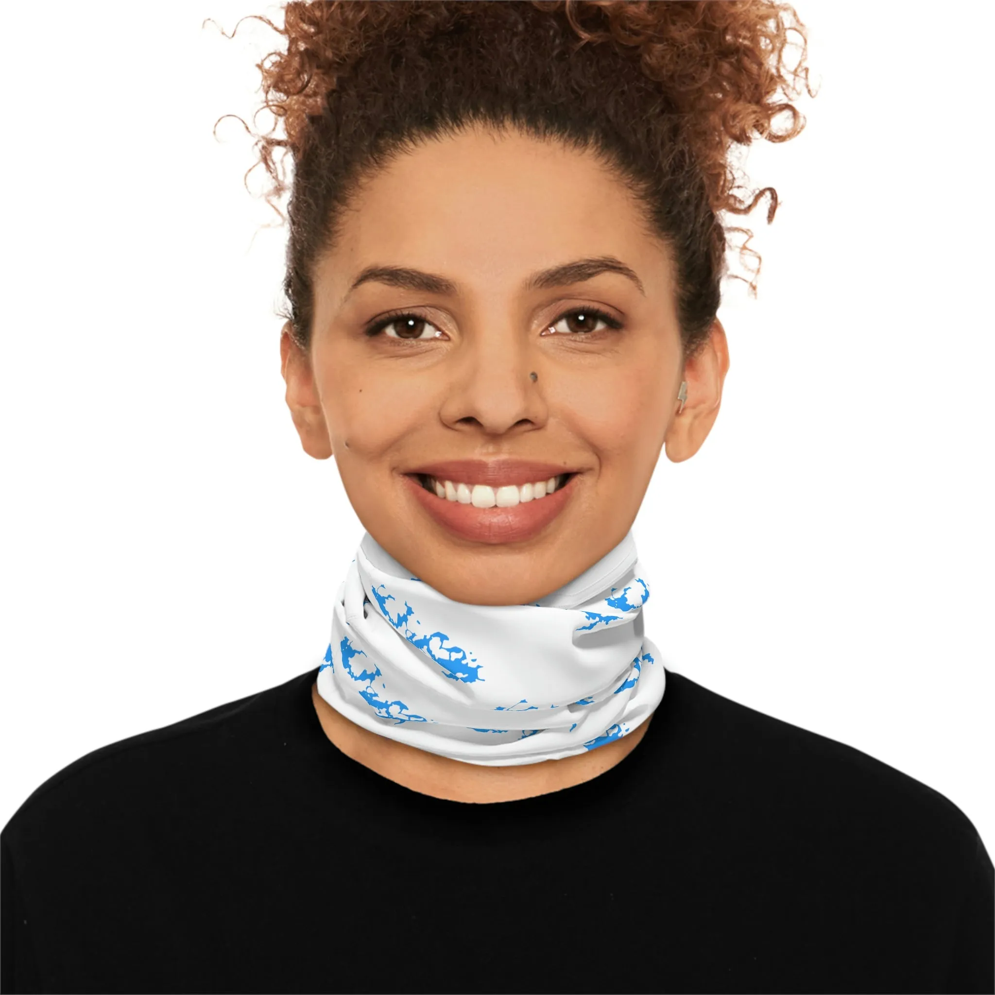 Summer Weather  - Lake Vermilion - MN - Pattern - Fishing / Boating Lightweight Neck Gaiter - White