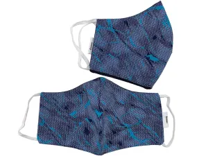 Unisex Blue Black Waves Print Organic Cotton Washable Face Masks