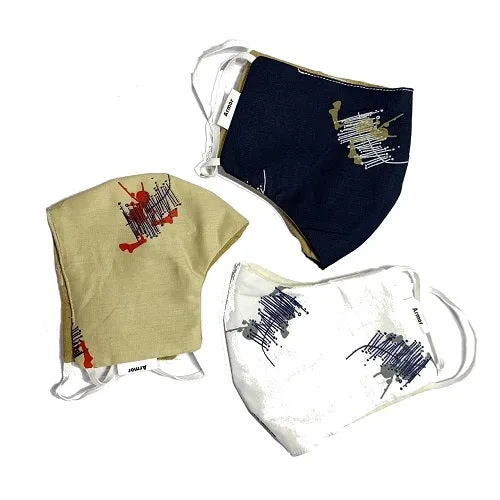 Unisex Cross Hatch Print Washable Face Masks