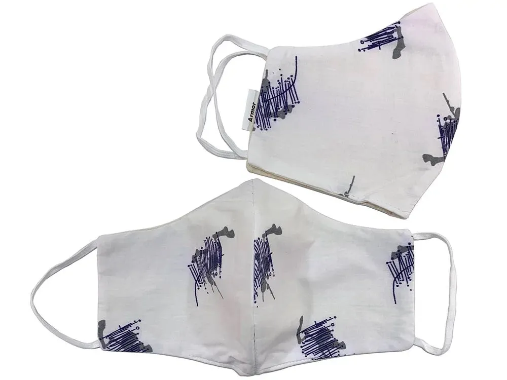 Unisex Cross Hatch Print Washable Face Masks