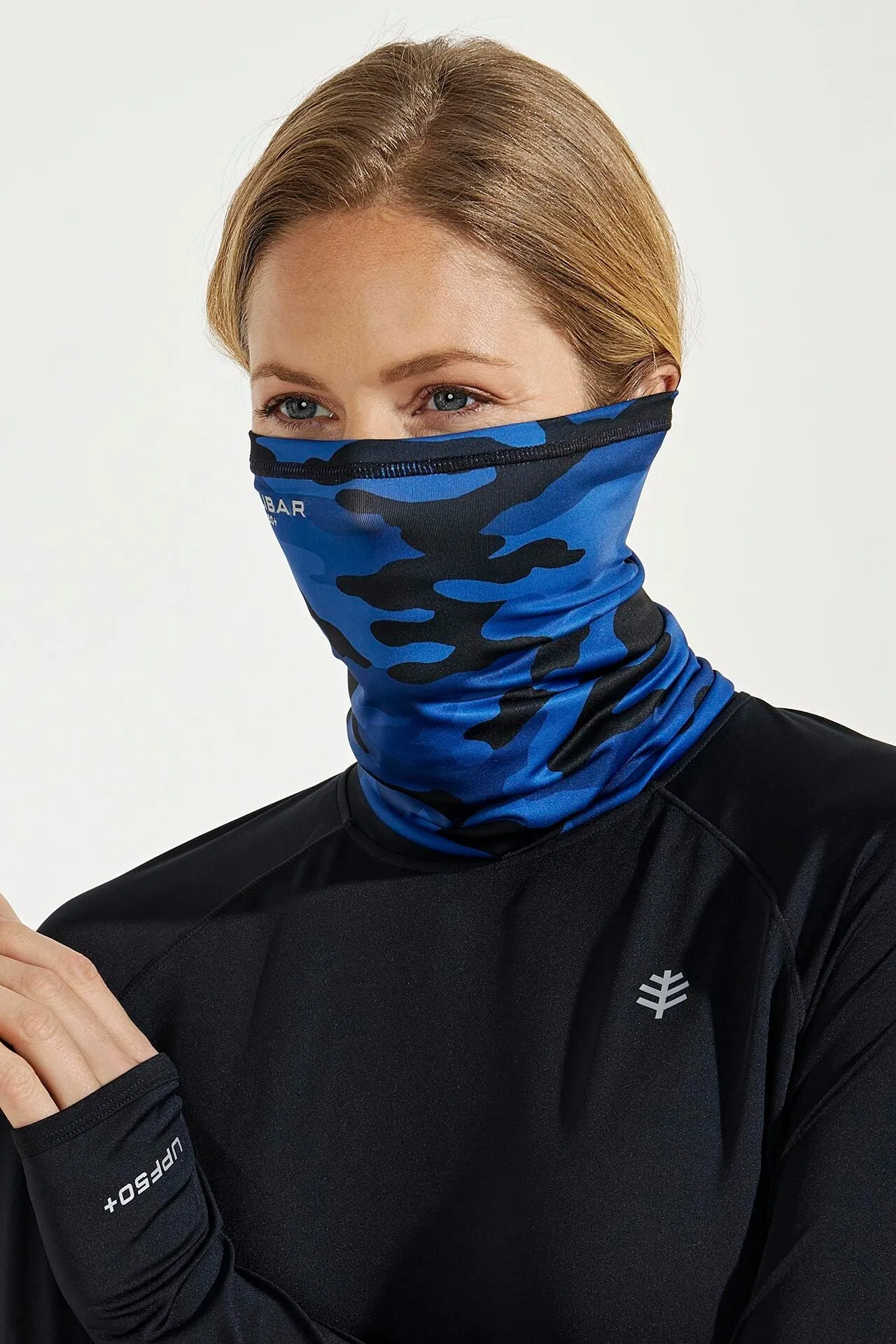 Unisex Virasana Performance Sun Gaiter  |  Dark Blue Modern Camo