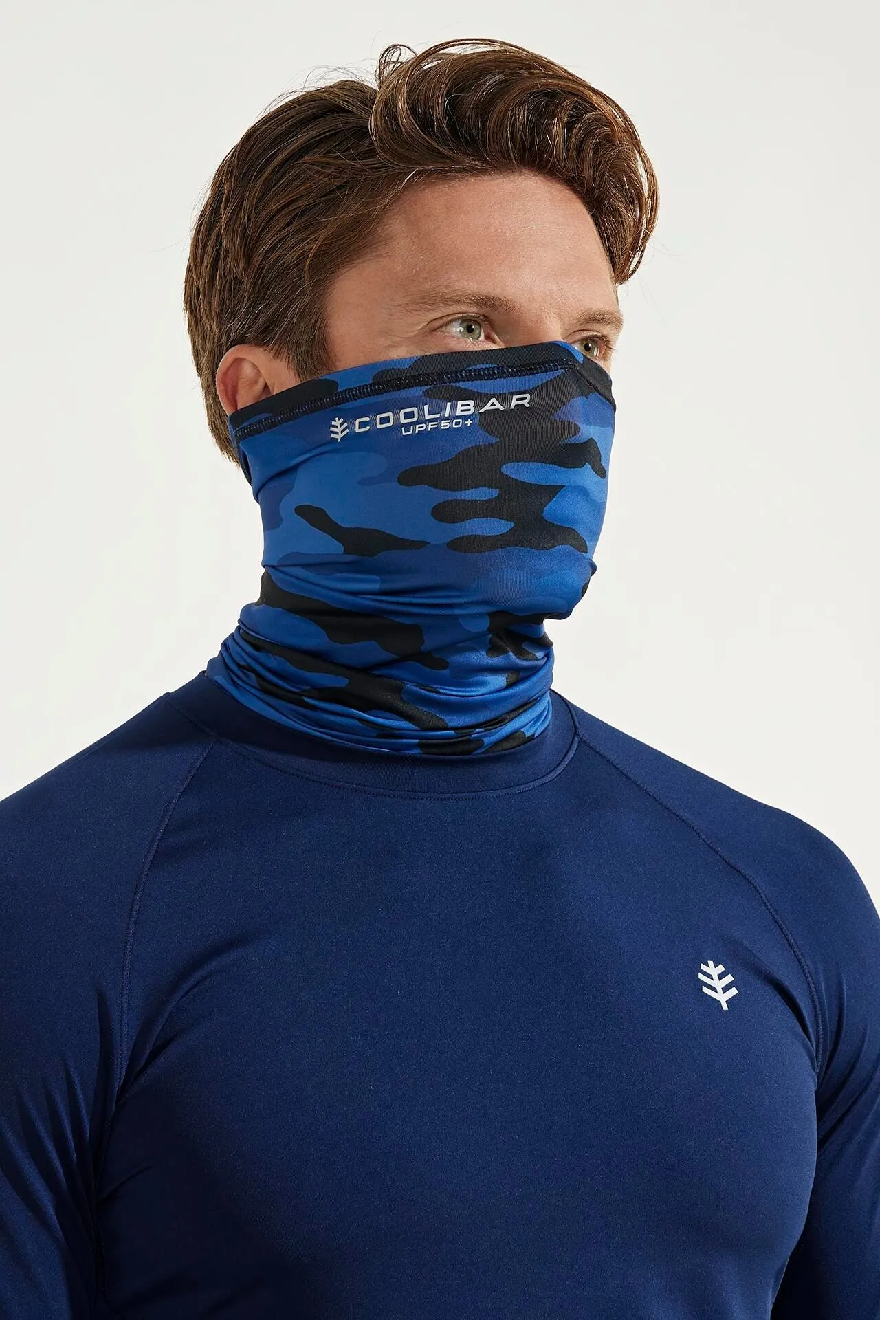 Unisex Virasana Performance Sun Gaiter  |  Dark Blue Modern Camo