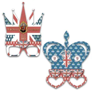 Vintage Royal Coronation Crown Masks 6 Pack